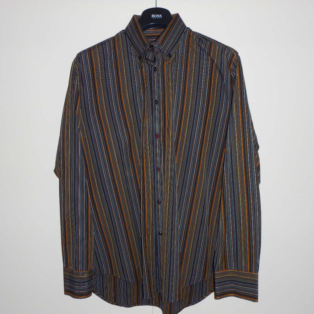 Black Multi-Color Stripped Equilibrio Dress Shirt